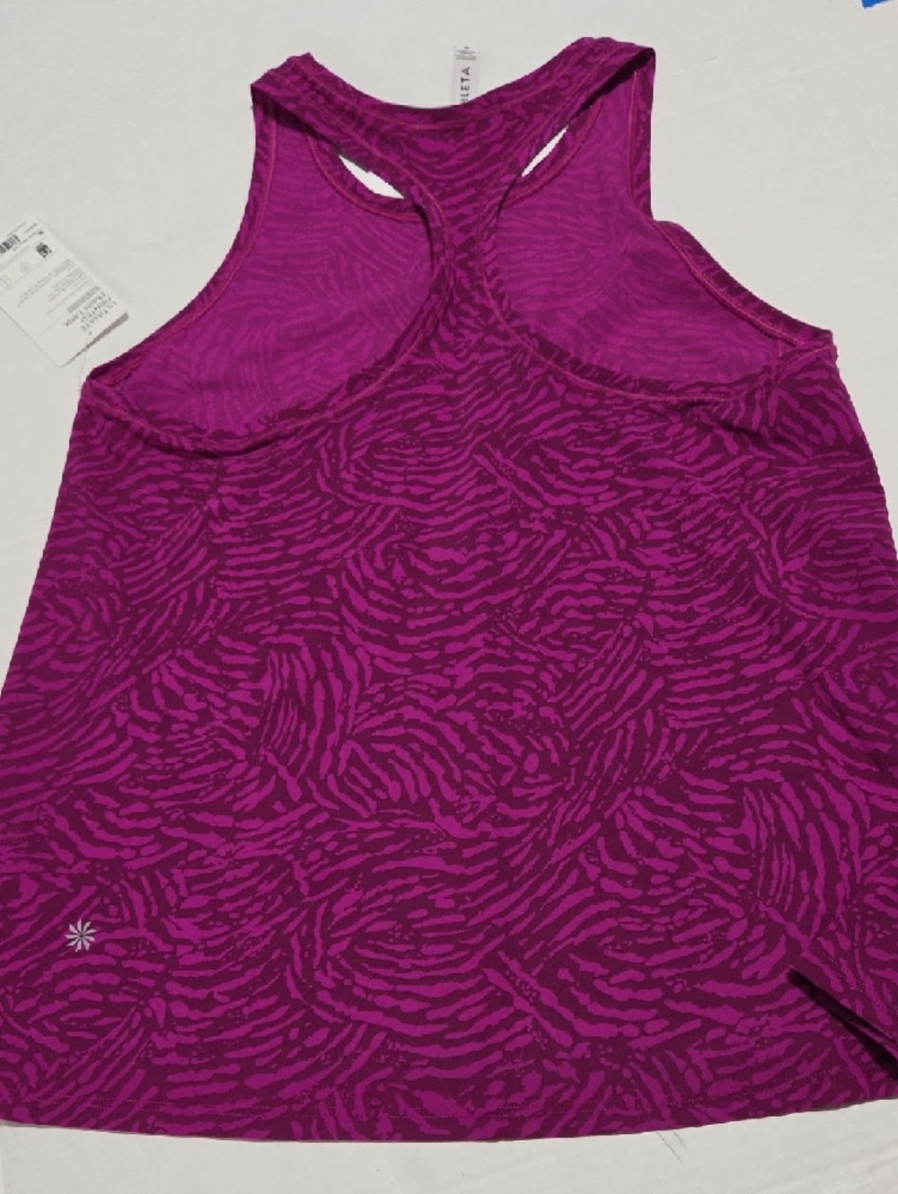 Athleta Magenta Print High-Neck Racerback Tank - Picture 5 of 6